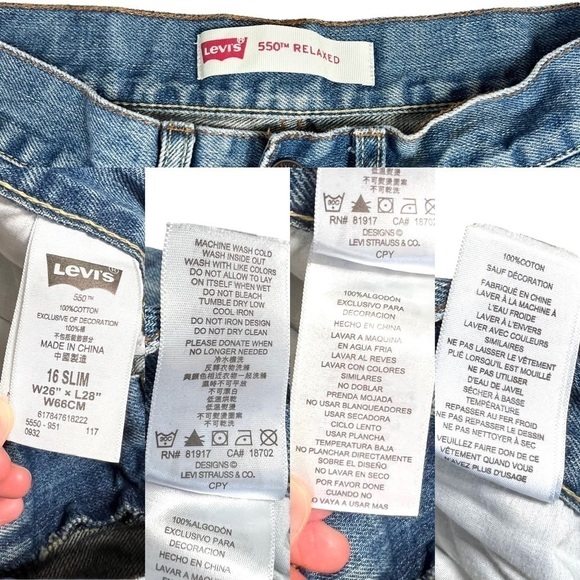 Vintage 90s Levi’s 550 Relaxed Denim Loose Fit Baggy Jeans Size 18 Regular Kids - Picture 6 of 16